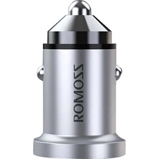 Romoss AU420T Car Charger, USB-C + USB, PD + QC 20W (Silver), Auto Adapter, Silber