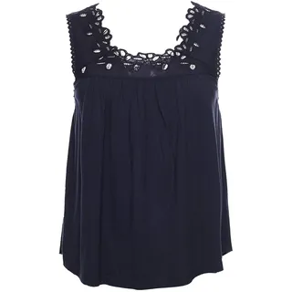 Superdry Damen Woven Trim Vest Pullunder, Blau (Eclipse Navy 98T), XXS (Herstellergröße:6)