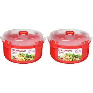 Sistema Polypropylen runder Mikrowellenbehälter 915 ml für die Küche (Packung mit 2)