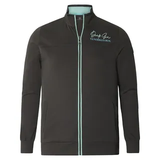 Sweatjacke JAN VANDERSTORM "Sweatjacke JAVALD", Herren, Gr. 6XL, grau (dunkelgrau), Obermaterial: 100% Baumwolle CO., Sweatjacken Sweatjacke
