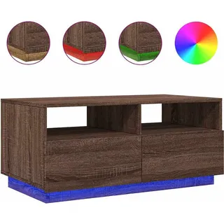 vidaXL Couchtisch mit LED-Leuchten Braun Eichen-Optik 90x49x40 cm - Braun