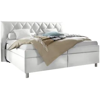 Esposa Polsterbett , Weiß , Textil , Birke , Schichtholz , H2 , Höhe ca. 16 cm , 160x200 cm , Über- und Sondergrößen erhältlich, Bezug abnehmbar/waschbar, Ober- und Unterseite versteppt, wendbar, atmungsaktiv,Über- und Sondergrößen erhältlich, Lattenrost, Matratze, gepolstertes Kopfteil, Stoffauswahl, motorische Verstellung des Lattenrostes, in verschiedenen Größen erhältlich,Federholzleisten verleimt, Federleisten mit Duokappen, verstellbar, Motorverstellung , Schlafzimmer, Betten, Polsterbetten