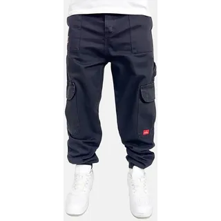 DADA Supreme Worker Cargo Jeans Baggy Fit Cuffed Utility Patches Größe: 34W - Schwarz