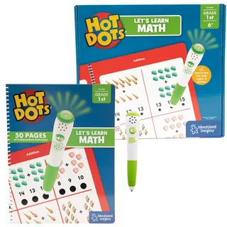 Learning Resources Hot Dots Wir wollen Mathematik Lernen!, Grundschule, Aktivitätsbuch u. interaktiver Stift mit sofortiger Rückmeldung, über 100 Aktivitäten, ab 6 Jahren