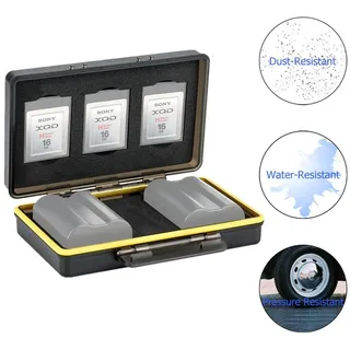 JJC Speicherkarten Schutzbox für 3 XQD Karten und 2 Slots Kompatibel mit Nikon EN-EL15 EN-EL15a EN-EL15b on Z6 Z7 D850 D7500 D810A D810 D800 D800E D750 D610 D500 D7200 D7100 D7000 Akku Tasche