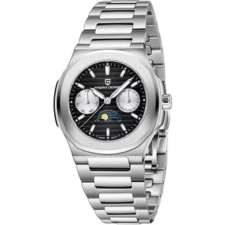 Pagani Design PD1786 Damen-Quarzuhr, multifunktional, Chronograph, Mondphase, automatisches Datum, Woche, Armbanduhr