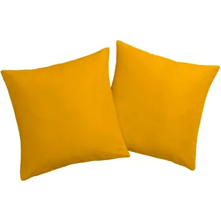 my home Dekokissen »Raja« einfarbig, Kissenhüllen ohne Füllung, 40 x 40 cm, 2er-Set, Mikrofaser, grau