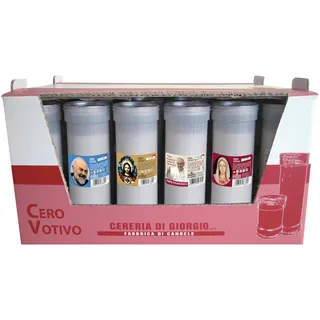 30 Votivkerzen für das Heilige Herz - Modell P50 weiß - Brenndauer je 55 Stunden - Cereria di Giorgio - Vorratspackung