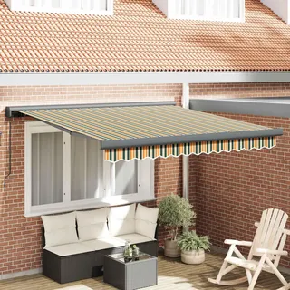 vidaXL Ausziehbare Markise Grün und Gelb 300 x 250 cm - Grün