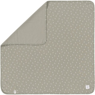 LÄSSIG Baby Schmusedecke Kuscheldecke GOTS zertifiziert weich/Interlock Baby Blanket 80 x 80 cm Speckles olive