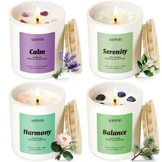 AOOVOO Duftkerze Lavendel herbst geschenkset 4 er Kerzen im glas für Innenbereich