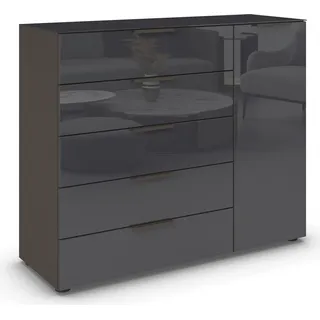 Rauch Kommode Flipp 120 x 99 x 42 cm Graphit / Glas Basalt
