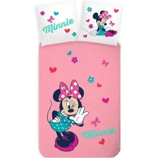Rosa Minnie Mouse Bettbezug Whisper - 140 x 200 cm - Baumwolle - 70 x 90 cm - Rosa