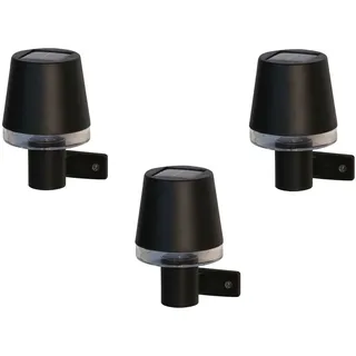 Außen-Wandleuchte LUXFORM "Solar-Wandleuchte - Cala d'Or - 3 Stück", schwarz, Leuchten, Außen-Wandleuchte, Solarbetrieben