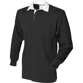 Front Row Herren Sport Rugby Shirt, Langarm RW473 (Large) (Schwarz) - Schwarz