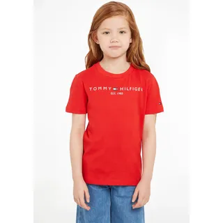 Tommy Hilfiger Essential Tee Jungen, und Mädchen, rot,