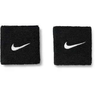 Nike Swoosh Classic Wristbands 2er Pack Schweißbänder Tennis Fitness Running Handgelenkbänder Sport, Black/White, One Size