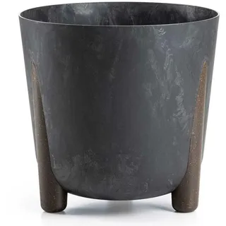 HowHomely Blumentopf Pflanztopf Blumenkübel schwarz Beton-Optik 30x29 cm 12,4L