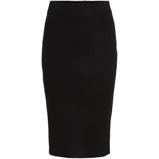 Vila Damen Viril Pencil Hw Knit Skirt - Noos Rock, Schwarz, XS EU