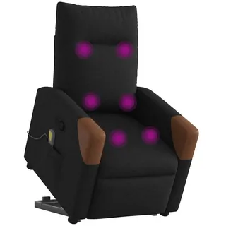 vidaXL Massagesessel mit Aufstehhilfe Schwarz Stoff