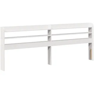 vidaXL Kopfteil mit Ablagen Weiß 180 cm Massivholz Kiefer - Weiß