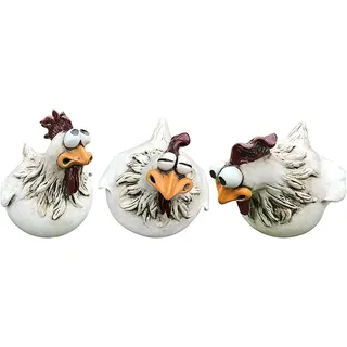 OKUGAIYA Gartendeko Huhn Gartenstecker, Hühner Deko Garten, Outdoor Garten Gartendeko Hinterhof Rasen Pfähle Huhn Gartenstecker Henne Hahn Henne Vogel Seitensitz Indoor (3 Stück)
