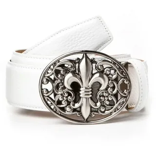 Anthoni Crown Damengürtel Leder 105 weiß