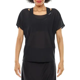Winshape Damen Funktionelles, Leicht Transparentes Mesh-dance Top Dt105 T-Shirt, Schwarz, S