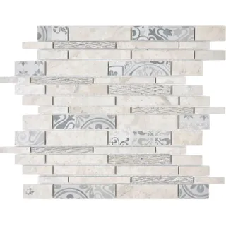 Naturstein Keramik Marmormosaik Grau Fliesenspiegel 180-C0727G i 10Mosaikmatten