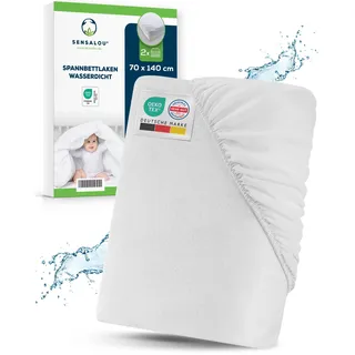 Sensalou Spannbettlaken wasserdicht 70 x 140 cm Inkontinenzlaken Matratzenauflage 2er Pack 2 St