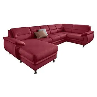 sit&more Wohnlandschaft Kunstleder U-Form 3-Sitzer rot