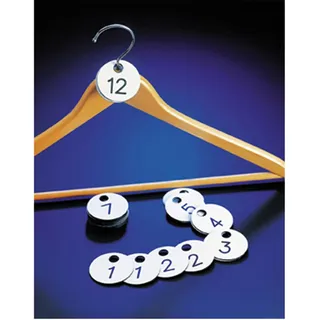 Garcia de Pou Garderobennummern, Zweifach 1-100 Ø 4,5 Cm Weiss Pvc - 1 Un.