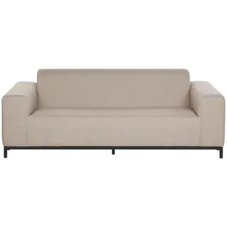 Beliani Gartensofa 3-Sitzer beige/schwarzes Gestell Rovigo , Textil , 186x68x84 cm , Gartenmöbel, Loungemöbel, Gartensofas & Loungesofas