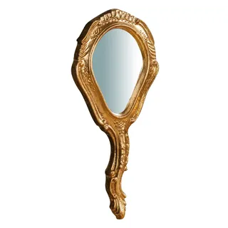 Biscottini Handspiegel 15 x 2 x 31 cm aus Holz | Dekorativer tragbarer Spiegel und Make-up-Spiegel für Mädchen und Mädchen | Tragbarer Friseurspiegel