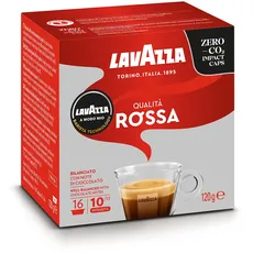 Lavazza A Modo Mio Qualità Rossa, 16 Kaffeekapseln, mit Aromanoten von Schokolade und Nuss, Arabica & Robusta, 10/13, Mittlere Röstung, 1 Packung mit 16 Espresso Kapseln