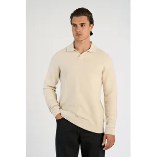 LINDBERGH Strickpullover mit Hemdkragen und leichter Struktur, lt stone