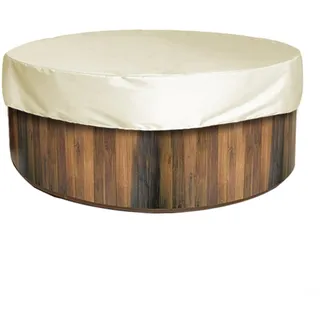 Hasaller Whirlpool-Abdeckungen, rund, Badewannenschutz, wasserdicht, staubdicht, UV-Schutz, silberbeschichteter Stoff, Spa-Abdeckung (200 x 30 cm, Beige)