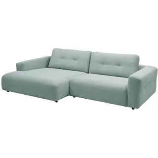 KAWOLA Ecksofa MIKA Cord 2-Sitzer Hellblau