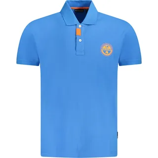 Napapijri Poloshirt Kontrastdetails Kurzarm 2 Knöpfe Locker : Größe - S Größe: S - Blau