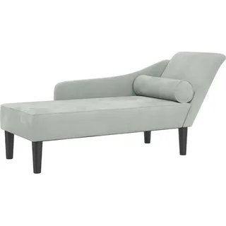 vidaXL Chaiselongue mit Kissen Hellgrau Samt - Grau