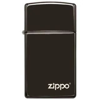 Zippo Sturmfeuerzeug Slim high polish black laser engrave 