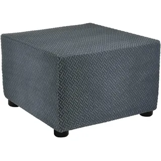 QUARKZMAN 1 Stück Ottomane Schonbezug Hockerbezug, für Länge 57-70cm Hocker Hussen für Fußhocker, Stretch Bezug Waschbar Ottomane Abdeckung Überzug Hocker Protector - Dunkelgrau
