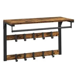 VASAGLE Wandgarderobe LCR101B01 Vintagebraun-Schwarz