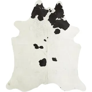 -luxor- living LUXOR Living Rinderfell Kuhfell Teppich - Natürlicher Teppich für Naturgetreue Wohnatmosphäre - ca. 160 x 240 cm Schwarz Gemustert