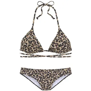 Bruno Banani Triangel-Bikini Damen braun-bedruckt Gr.34 Cup C/D