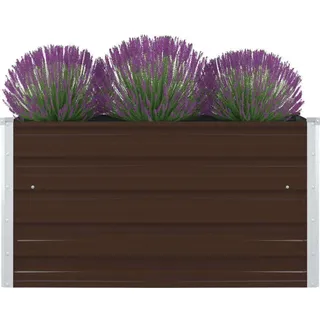 Hochbeet 100 x 100 x 45 cm Verzinkter Stahl Braun - Braun