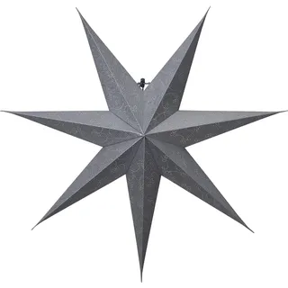 Star Trading Papierstern Decorus - Adventsstern 7-zackig, 75 cm, Silber, Handgefertigt aus Recyceltem Baumwollpapier, Skandinavische Weihnachtsdeko mit Cut-Out-Ornamenten