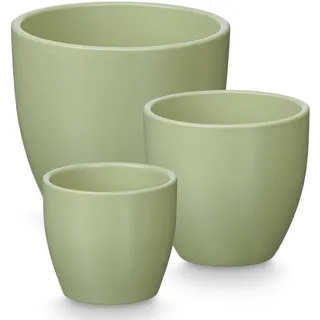 Ibergarden Blumentopf Set Ø 14/17/22 cm, 3er , Keramik , 22x19x22 cm , Dekoration, Blumen & Blumentöpfe, Übertöpfe