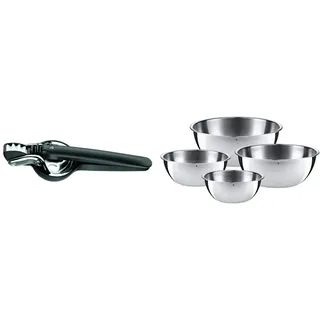WMF Top Tools Zitronenpresse 8 cm, Zitruspresse manuell, Kunststoff & Gourmet Schüsselset 4-teilig, Edelstahl Schüsseln für die Küche 0,75l - 2,75l, Rührschüssel, Salatschüssel, Servierschüssel
