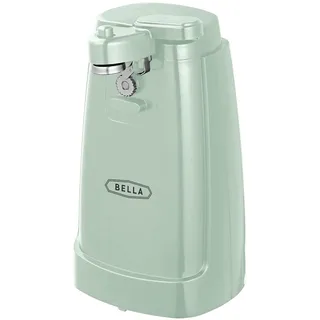 Bella Elektrischer Dosenöffner und Messerschärfer, Multifunktionaler Gläser- und Flaschenöffner mit Abnehmbarem Schneidhebel und Kabelaufbewahrung, Edelstahlklinge, Salbeigrün